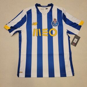 New Balance Blue and White Striped Jersey